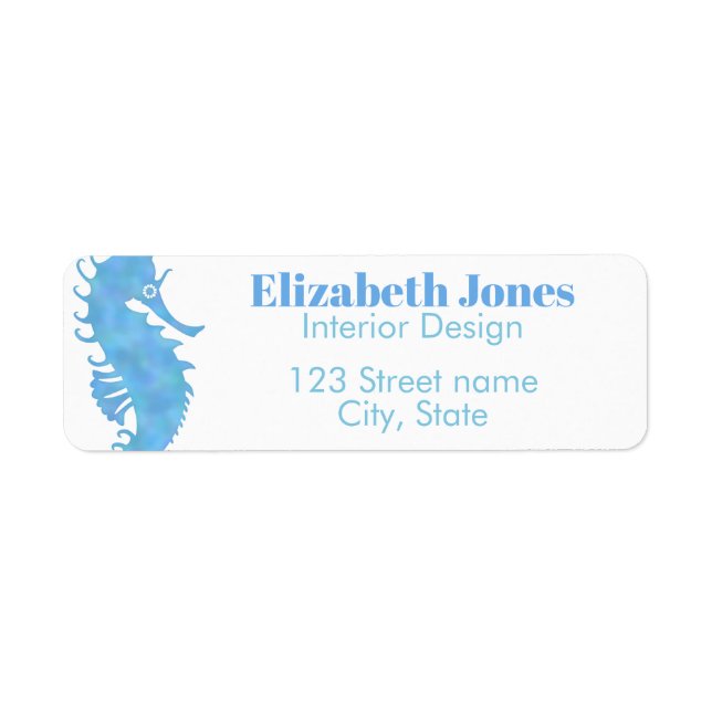 Seahorse return address label (Front)