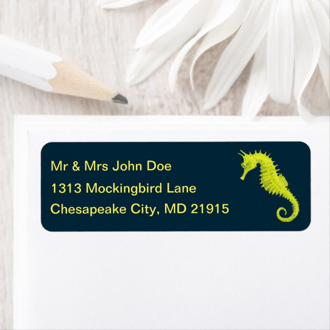 Seahorse Return Address Label (Insitu)