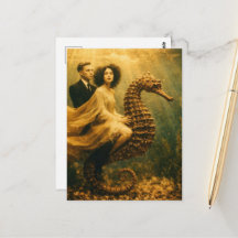 Seahorse Ride Fantasy Faux Vintage Photography