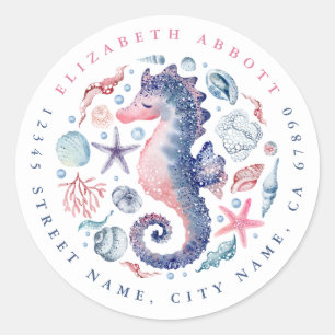 Seahorse Round Stickers