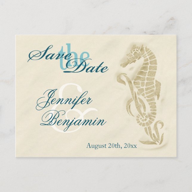 Seahorse Save the Date Postcards (Front)