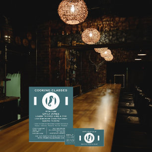 Seahorse, Seafood, Cooking Classes Advertising Flyer