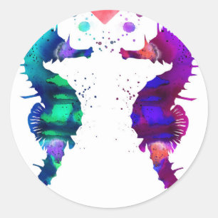 Seahorse, Seahorse in love Classic Round Sticker