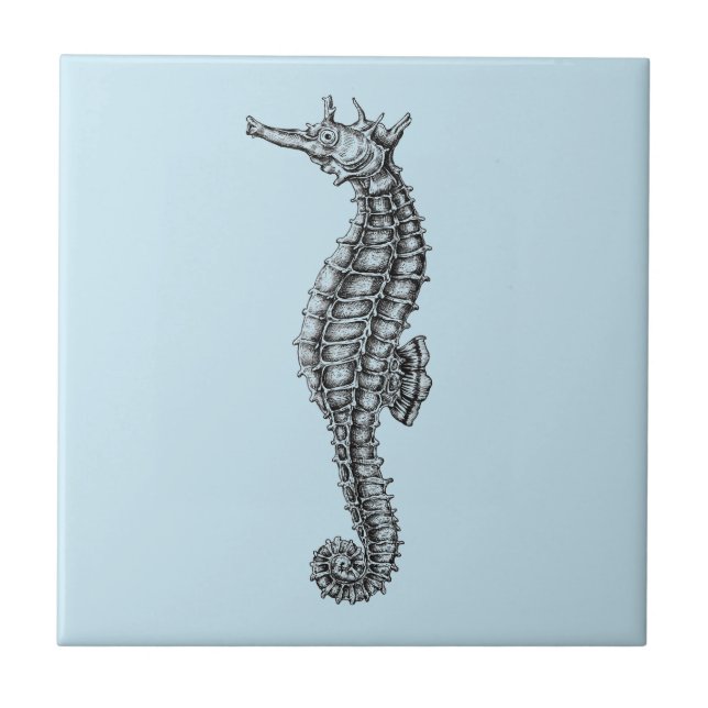 "SEAHORSE" SEALIFE CERAMIC TILE (Front)