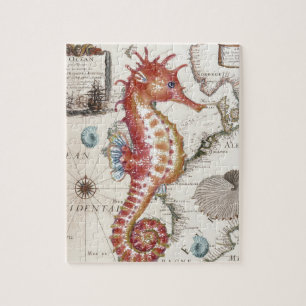 Seahorse Shabby Jigsaw Puzzle
