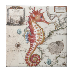 Seahorse Shabby Tile