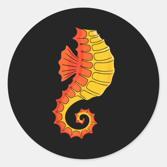 Seahorse Shirt Adult Kids Men Women Sea Horse Cost Classic Round Sticker (Front)