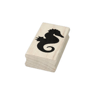 seahorse silhouette art stamp