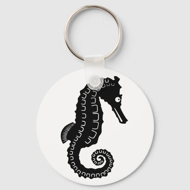 Seahorse Silhouette Key Ring (Front)
