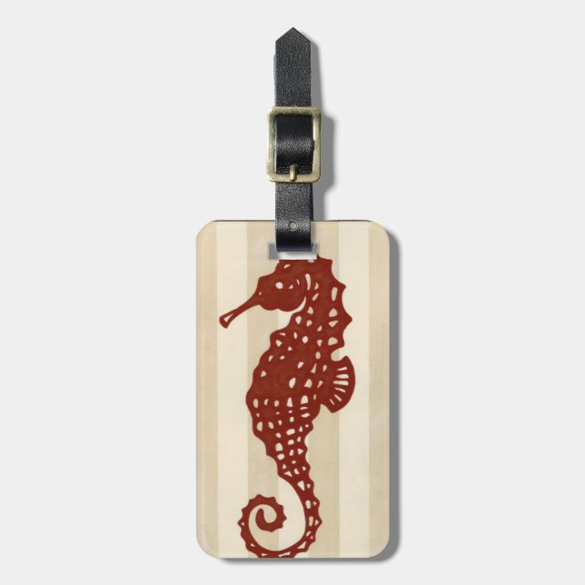 Seahorse Silhouette Luggage Tag (Front Vertical)