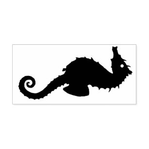 Seahorse silhouette rubber stamp