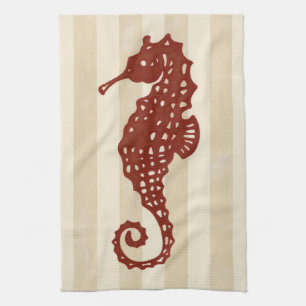 Seahorse Silhouette Tea Towel