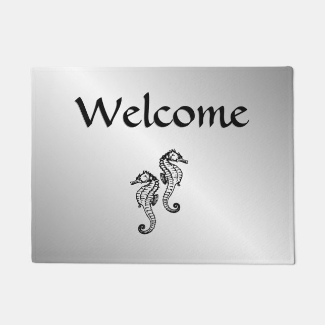 Seahorse Silver Doormat (Front)