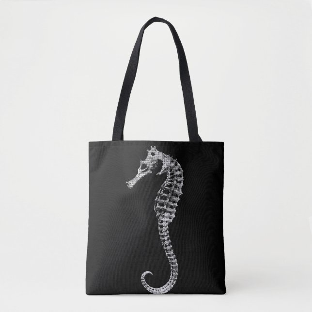 Seahorse Skeleton Tote Bag (Front)