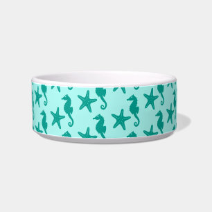 Seahorse & starfish - turquoise and aqua bowl