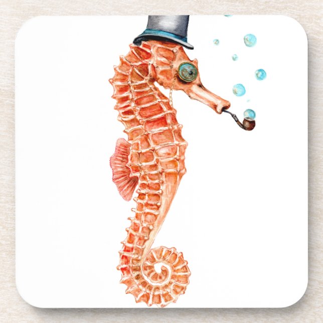 Seahorse Steampunk Coaster (Front)