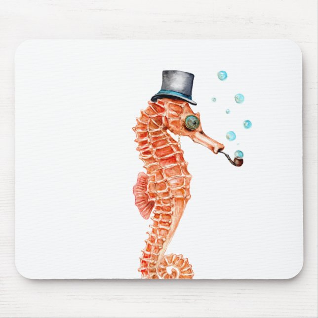 Seahorse Steampunk Mouse Pad (Front)