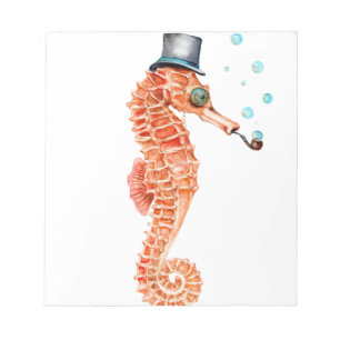 Seahorse Steampunk Notepad