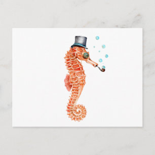 Seahorse Steampunk Postcard