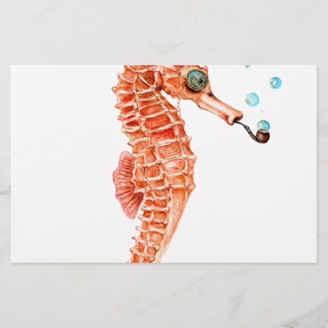 Seahorse Steampunk Stationery (Front)