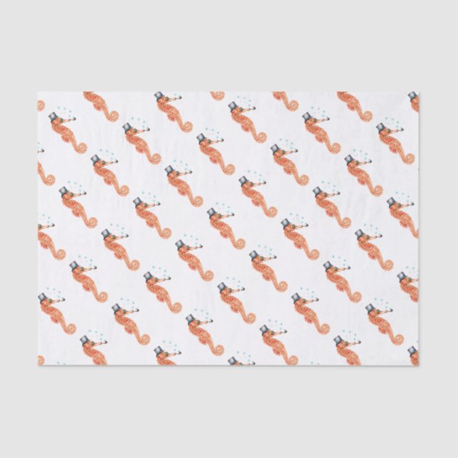 Seahorse Steampunk Tissue Paper (Front)