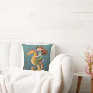 Seahorse throw pillow