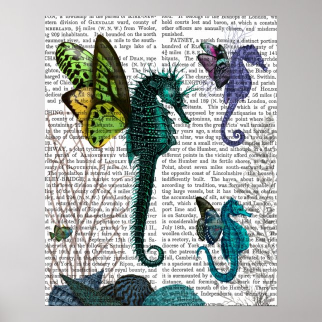 Seahorse Trio With Wings Poster (Front)