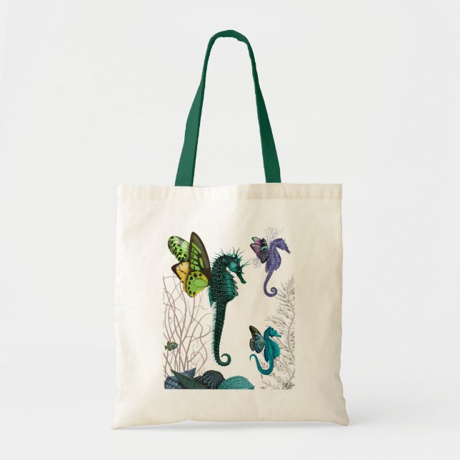 Seahorse Trio With Wings Tote Bag (Front)
