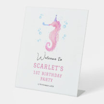 Seahorse Under the sea first birthday tabletop