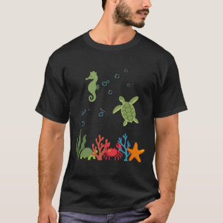 Seahorse Underwater Kids Sea Creatures T-Shirt