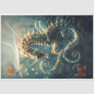 Seahorse Vibrantly Coloured in Ocean Decoupage Tissue Paper