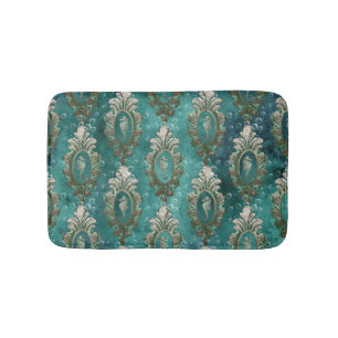 Seahorse Vintage Mirror Aquamarine Colour Bath Mat