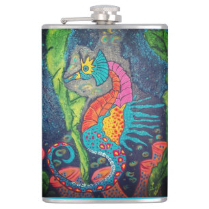 Seahorse Vinyl Wrapped Flask