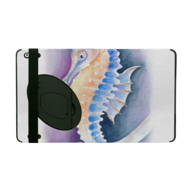 Seahorse Watercolor Art iPad Case (Outside)