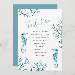 Seahorse Wedding Seating Chart, Table Plan Invitation