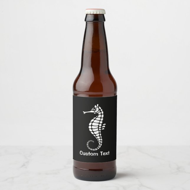 Seahorse White Beer Bottle Label (Front)