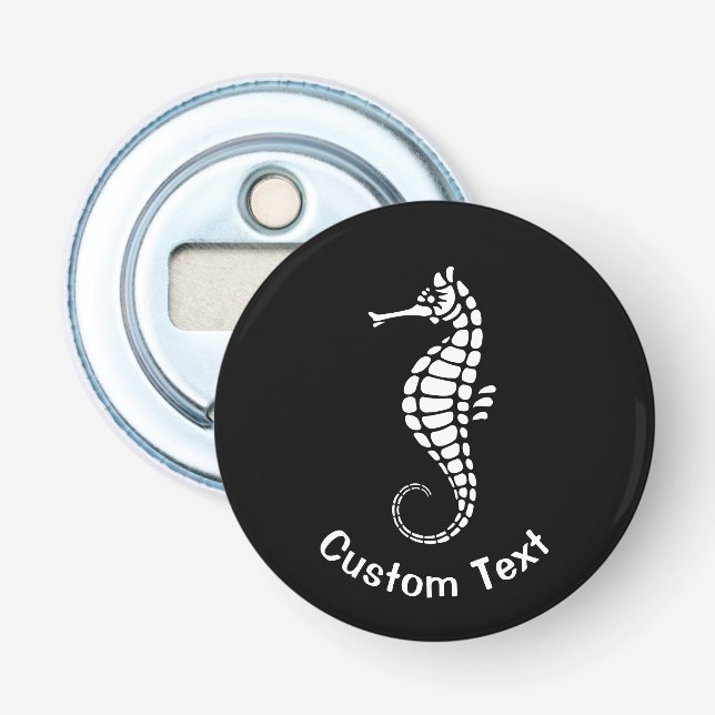 Seahorse White Bottle Opener (Front)