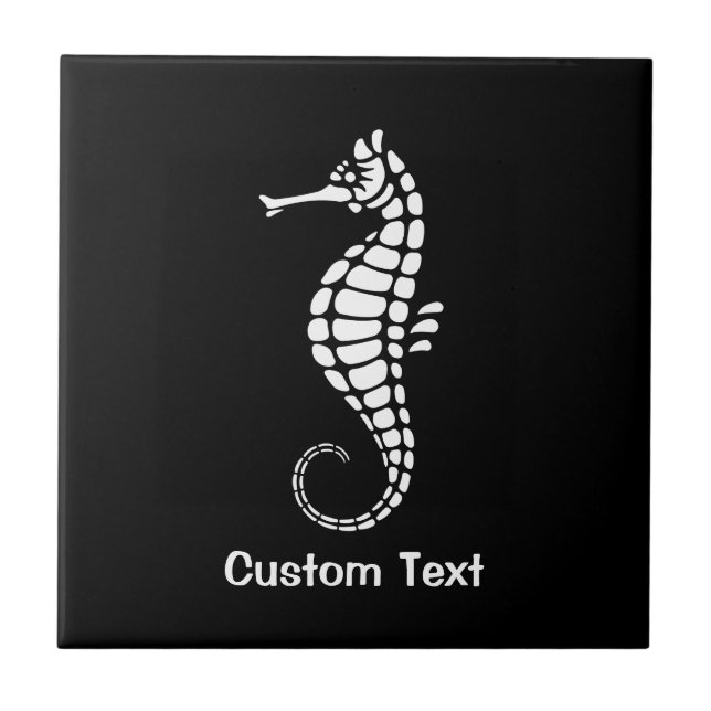 Seahorse White Ceramic Tile (Front)