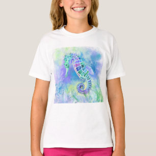 Seahorse - Wonderful Underwater Life - Drawing - T-Shirt