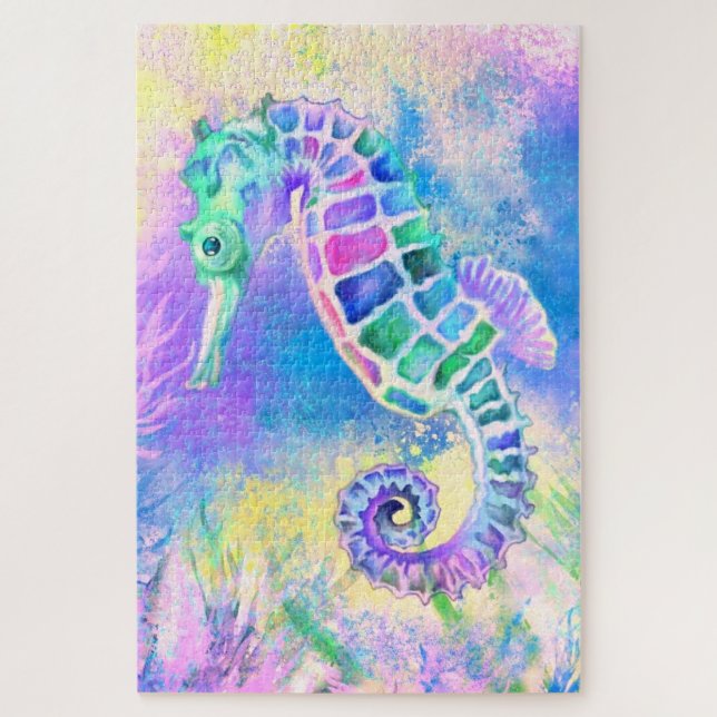 Seahorse - Wonderful Underwater Life - Painting Jigsaw Puzzle (Vertical)