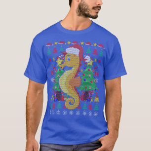 Seahorse Xmas Festive Christmas Tree Ugly Christma T-Shirt