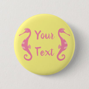 Seahorses 6 Cm Round Badge