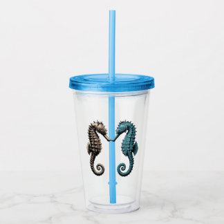 Seahorses acrylic tumbler