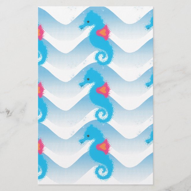 Seahorses And Blue Waves Pattern (Front)