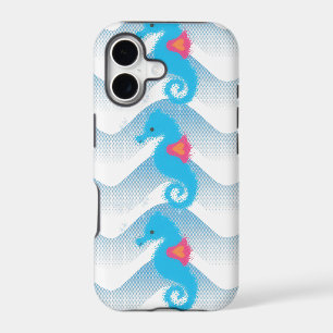Seahorses And Blue Waves Pattern