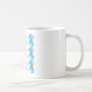 Seahorses And Blue Waves Pattern Coffee Mug