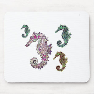 Seahorses Art by LeahG Mouse Pad