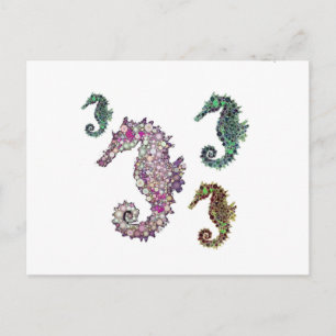 Seahorses Art by LeahG Postcard