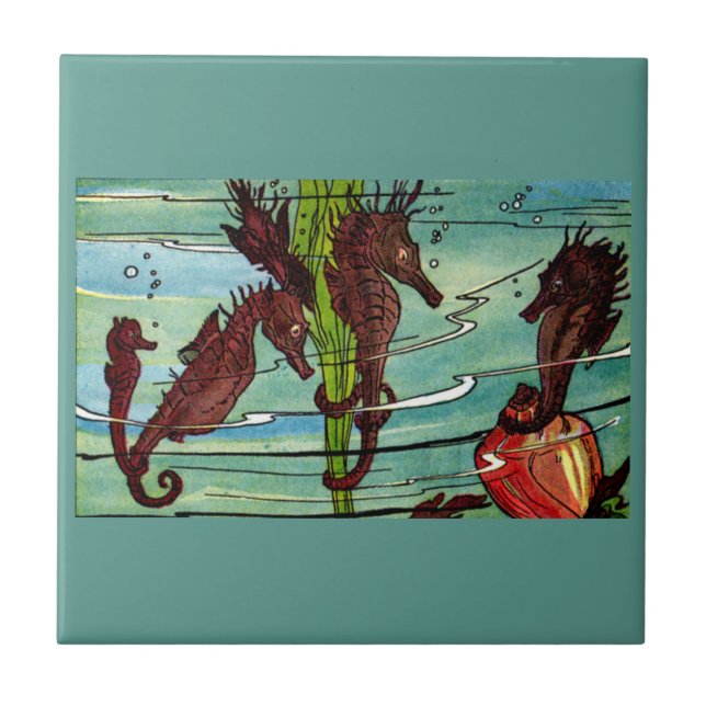 seahorses ceramic tile (Front)