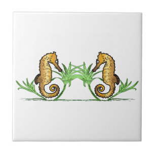 Seahorses Ceramic Tile